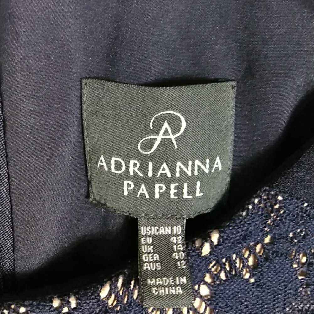 Adrianna Papell navy blue dress size 10 - Picture 5 of 8